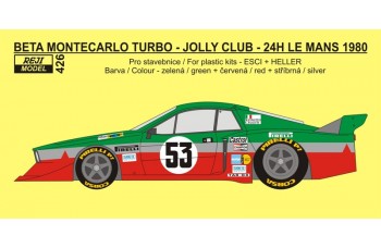 Decal – Lancia Beta Montecarlo Turbo - 1980 Le Mans / Jolly Club 1/24